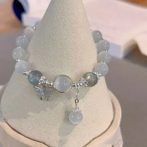 Woman’s Glass Cat Eye Stone with Star and Butterfly Decor Bracelet